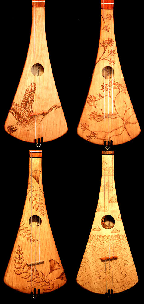 Woodburned Strumstick Designs