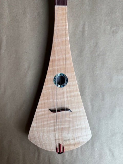 Curly Maple D Grand, blemish on top
